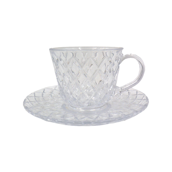Set cafetero plato y mug transparente