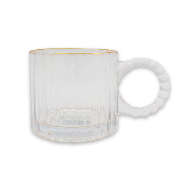 Mug transparente borde dorado 300ml