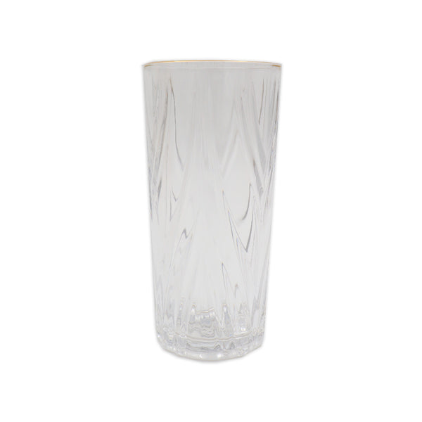 Vaso largo borde dorado x 6
