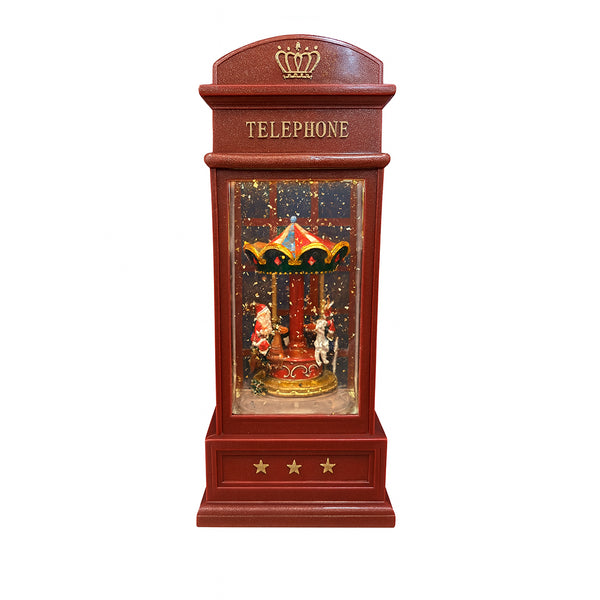 Cabina Telefónica Navideña con luz LED