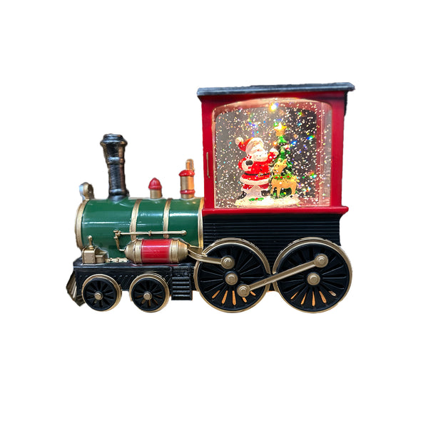 Vagón de tren navideño con luz LED