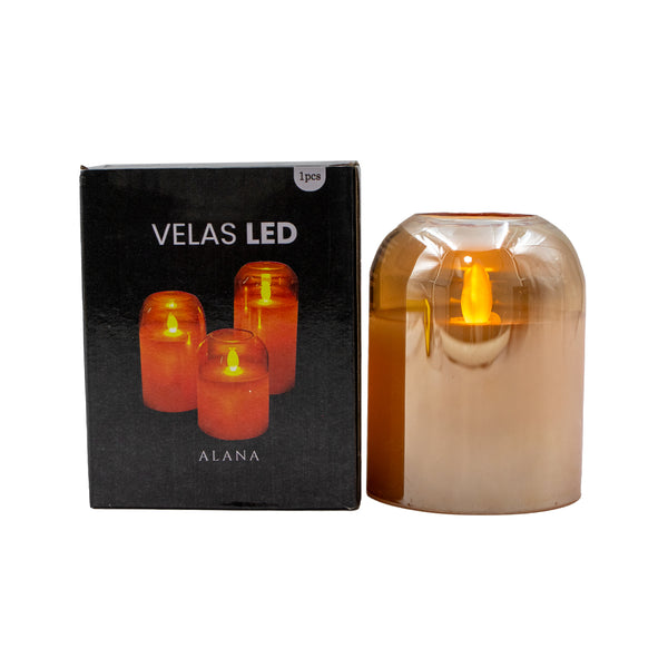 Velas LED en vidrio