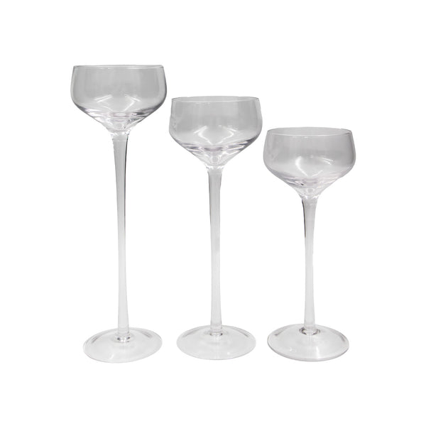 Set X 3 candelabros de vidrio