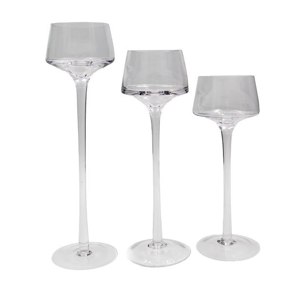 Set X 3 candelabros de vidrio