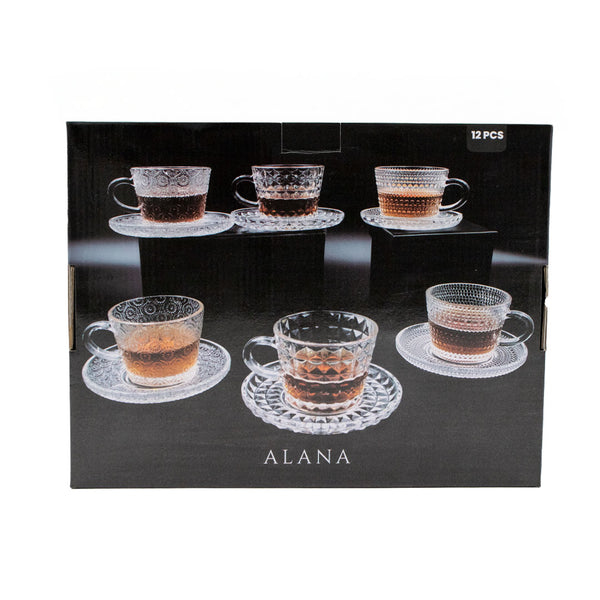 Set Cafetero borde dorado X 6