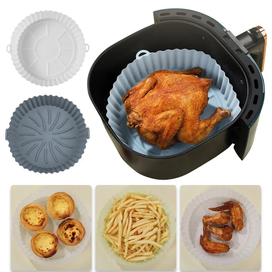 Molde de Silicona Circular Antiadherente para Hornear en Air Fryer